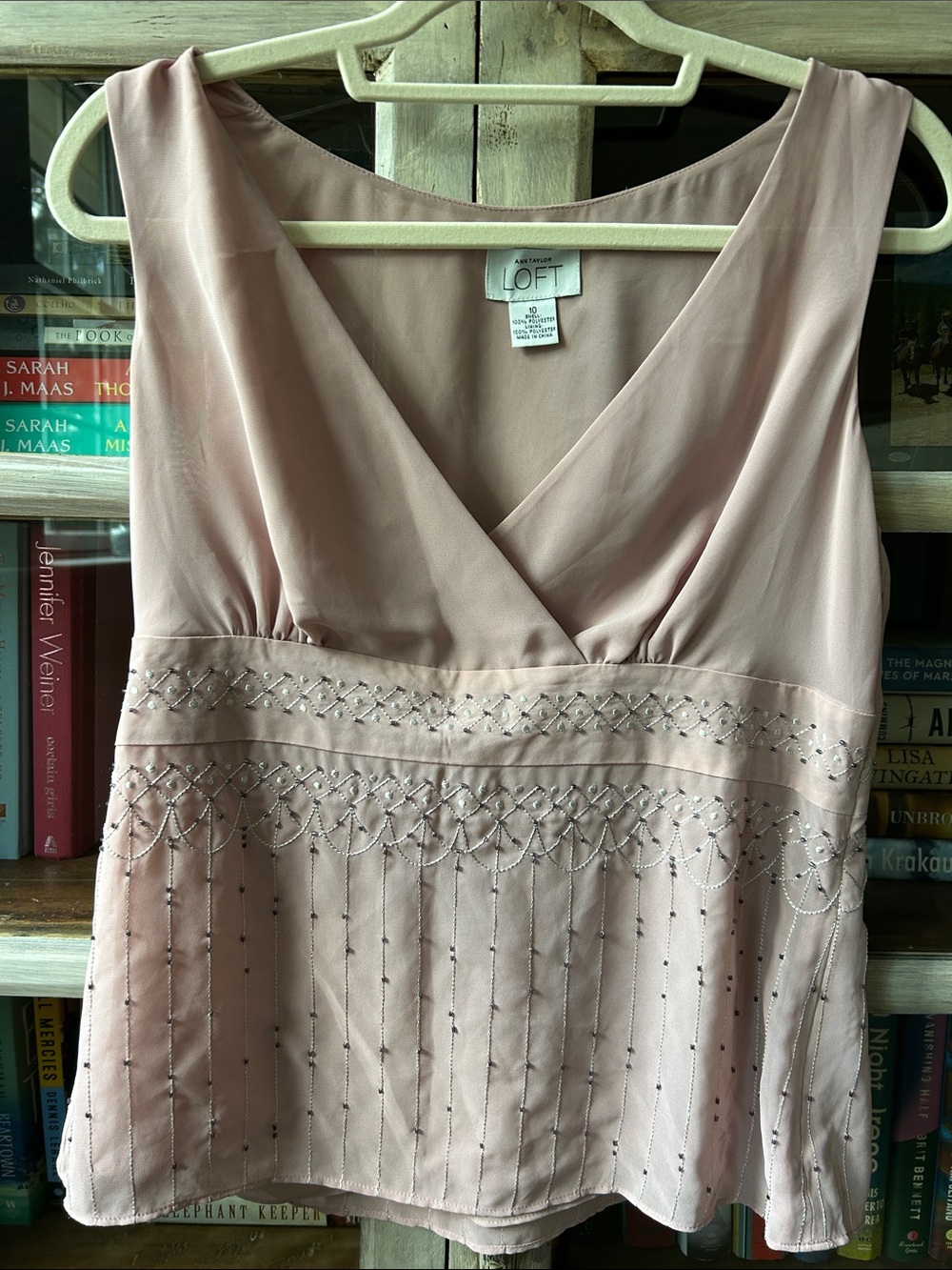Beaded Ann Taylor lift lavender top